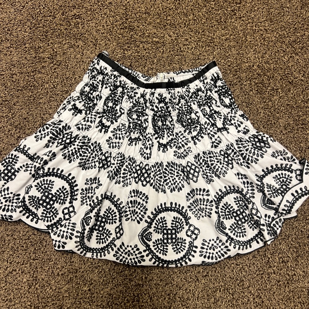 Zara Black and White Patterned Women's Skirt